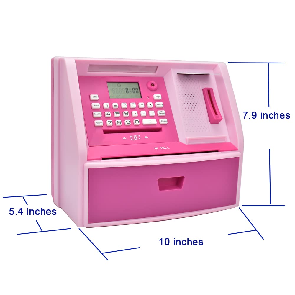 ATMBnk ATM Piggy Bank for Kids – Electronic Coin Counter, Card Access & Password