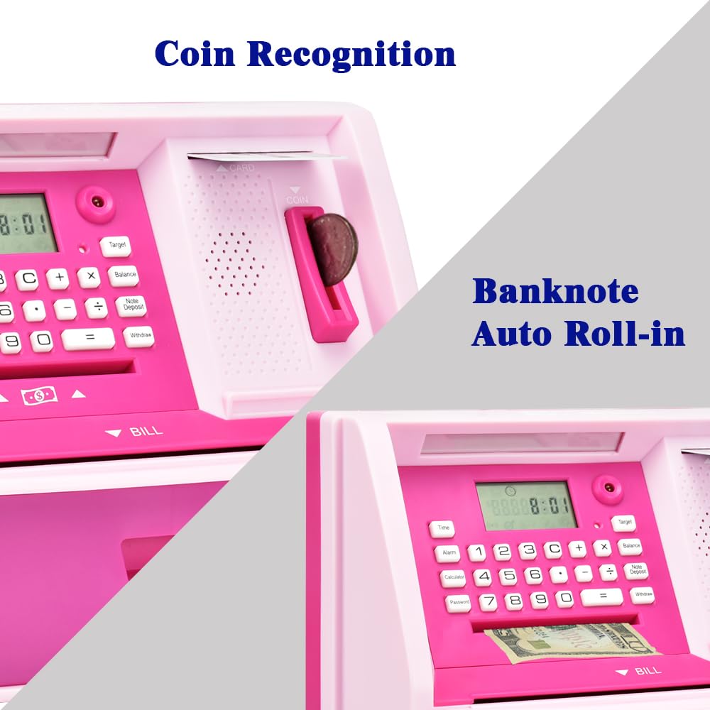ATMBnk ATM Piggy Bank for Kids – Electronic Coin Counter, Card Access & Password