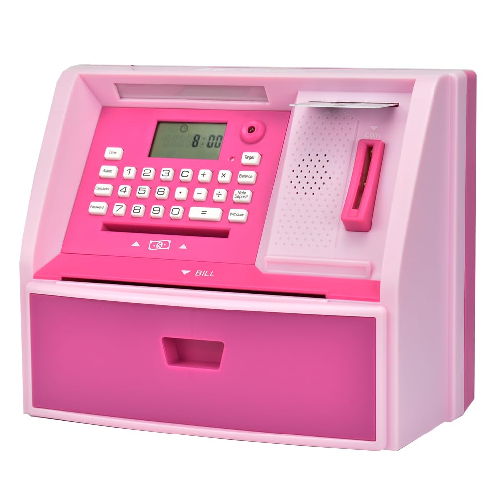 ATMBnk ATM Piggy Bank for Kids – Electronic Coin Counter, Card Access & Password
