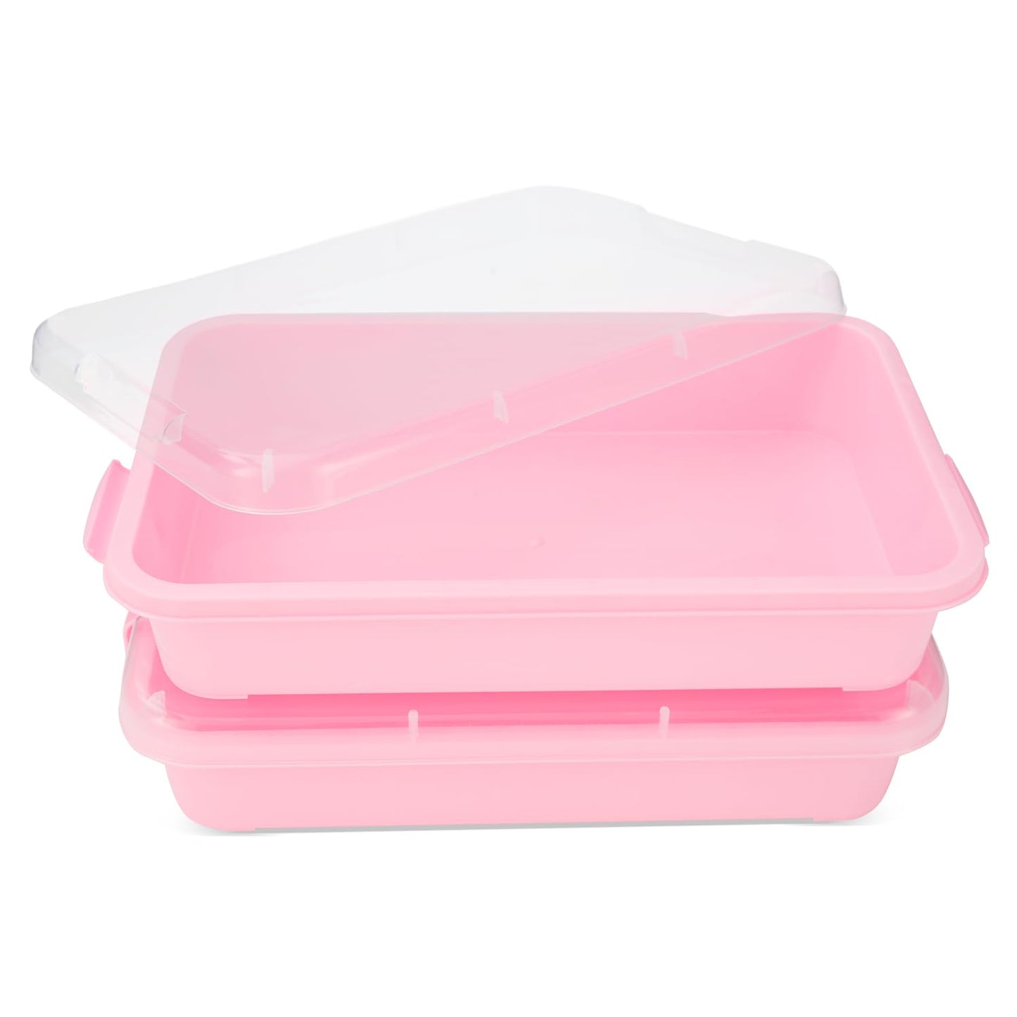 AtMini Sensory Bin Sand Tray with Lid – Large 15in Portable Sandbox (Pink)