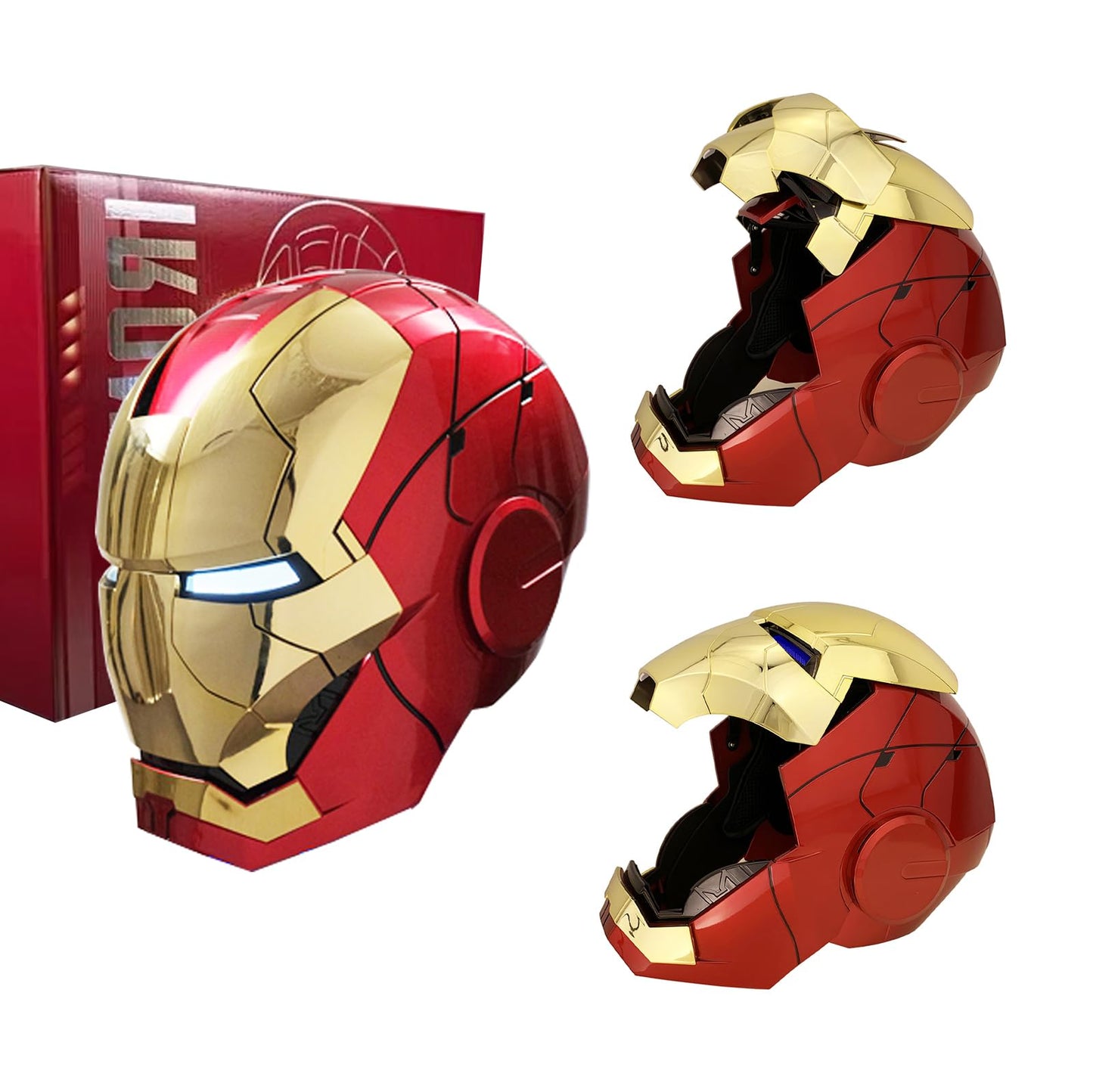 ATOKNG Iron Hero MK 5 1:1 Wearable Helmet – Voice, Touch & Remote Control, Realistic Sound Effects | Gold