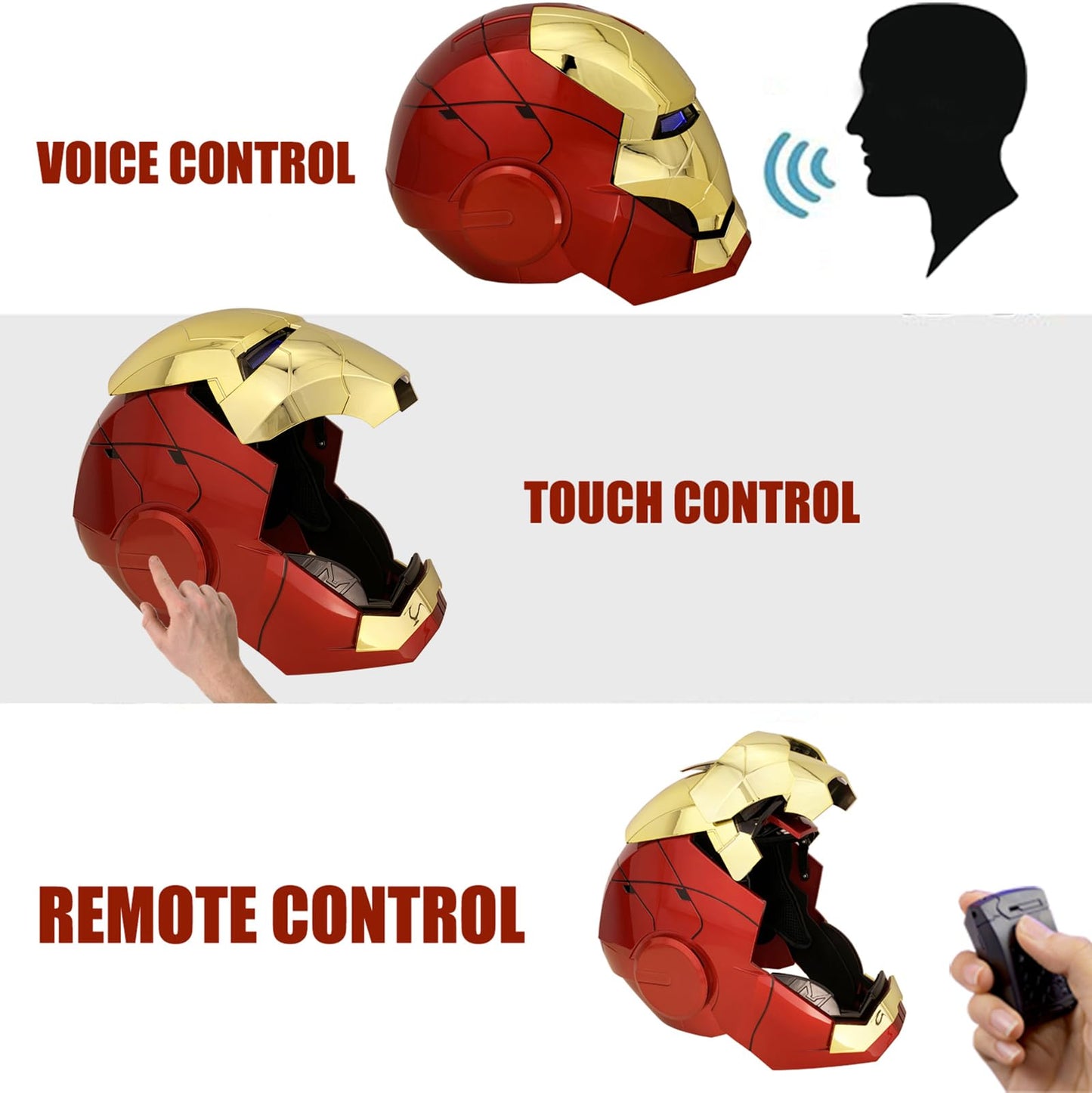 ATOKNG Iron Hero MK 5 1:1 Wearable Helmet – Voice, Touch & Remote Control, Realistic Sound Effects | Gold