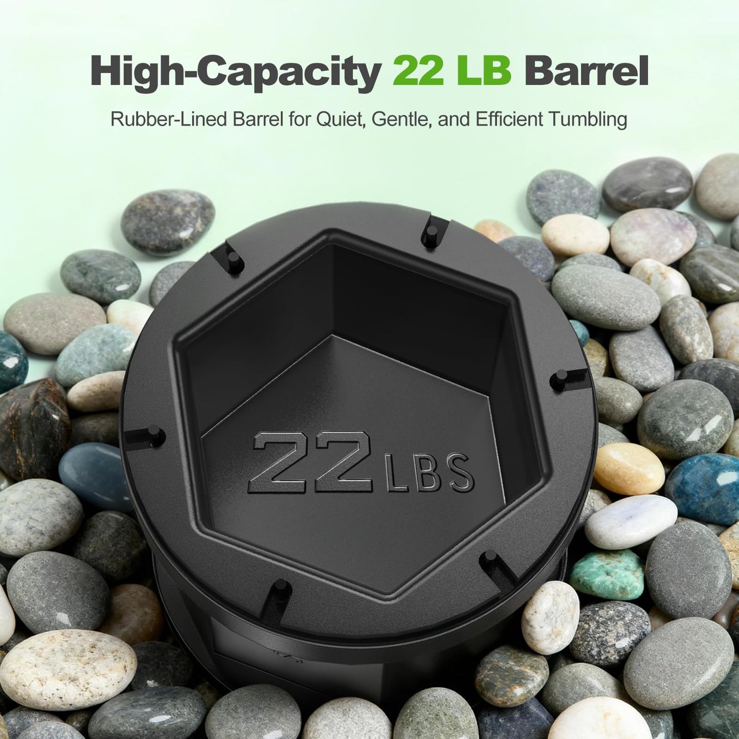 AtoRock A3 Professional Rock Tumbler Kit — 22lb Barrel, Brushless Motor, Real-Time Display