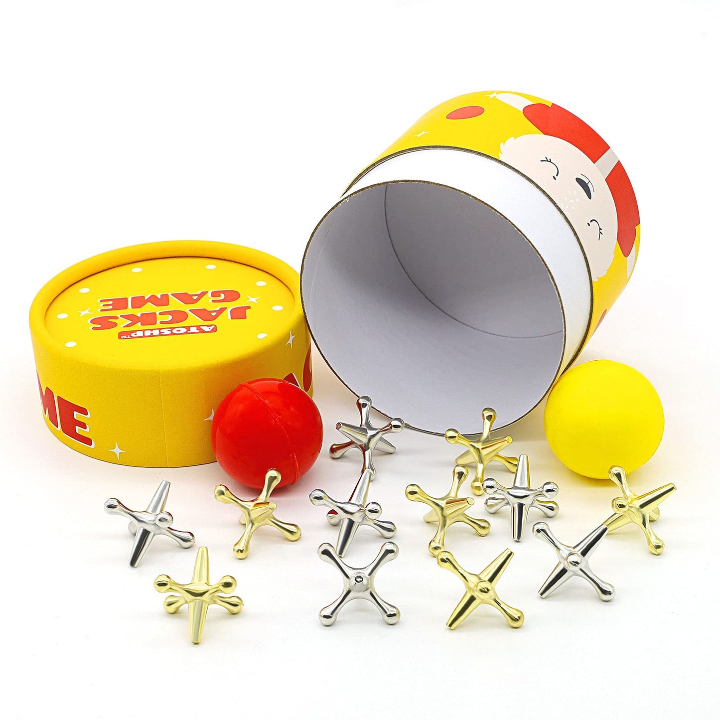 ATOSHP Jacks Game with Balls – 12 Metal Jacks & 2 Balls