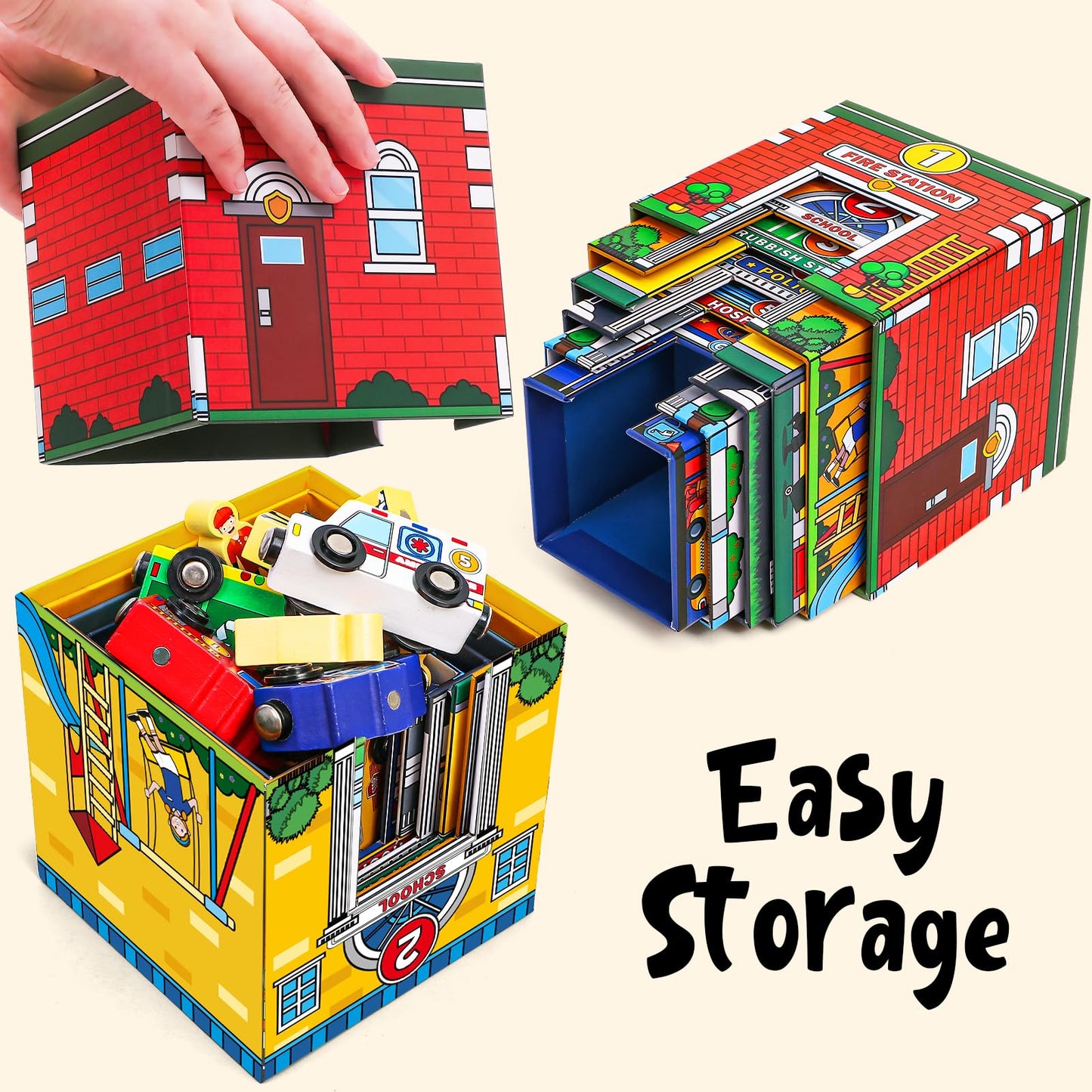 Atoylink Toddler Sorting & Stacking Toys – Magnetic Wooden Cars & Helpers