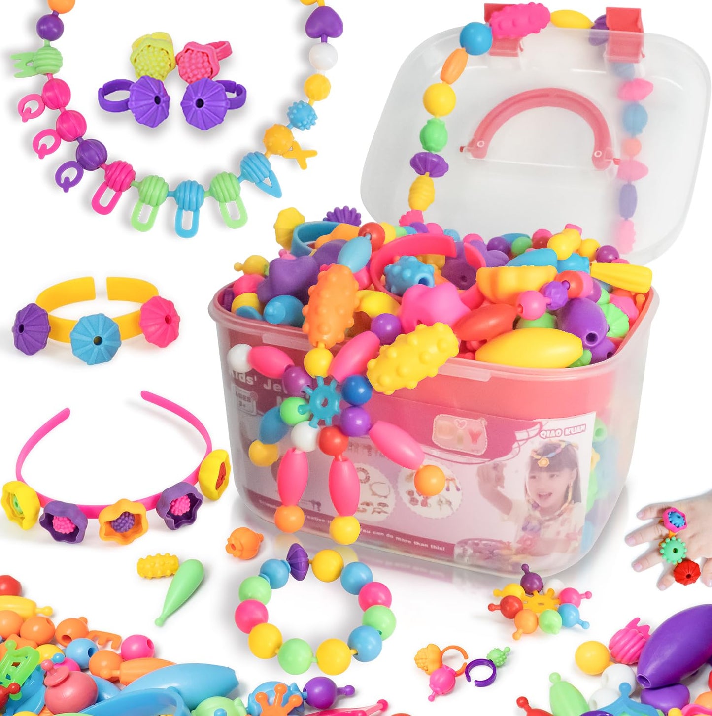 Atoymut 600Pcs Pop Beads – Jewelry Making Kit for Kids 4–8