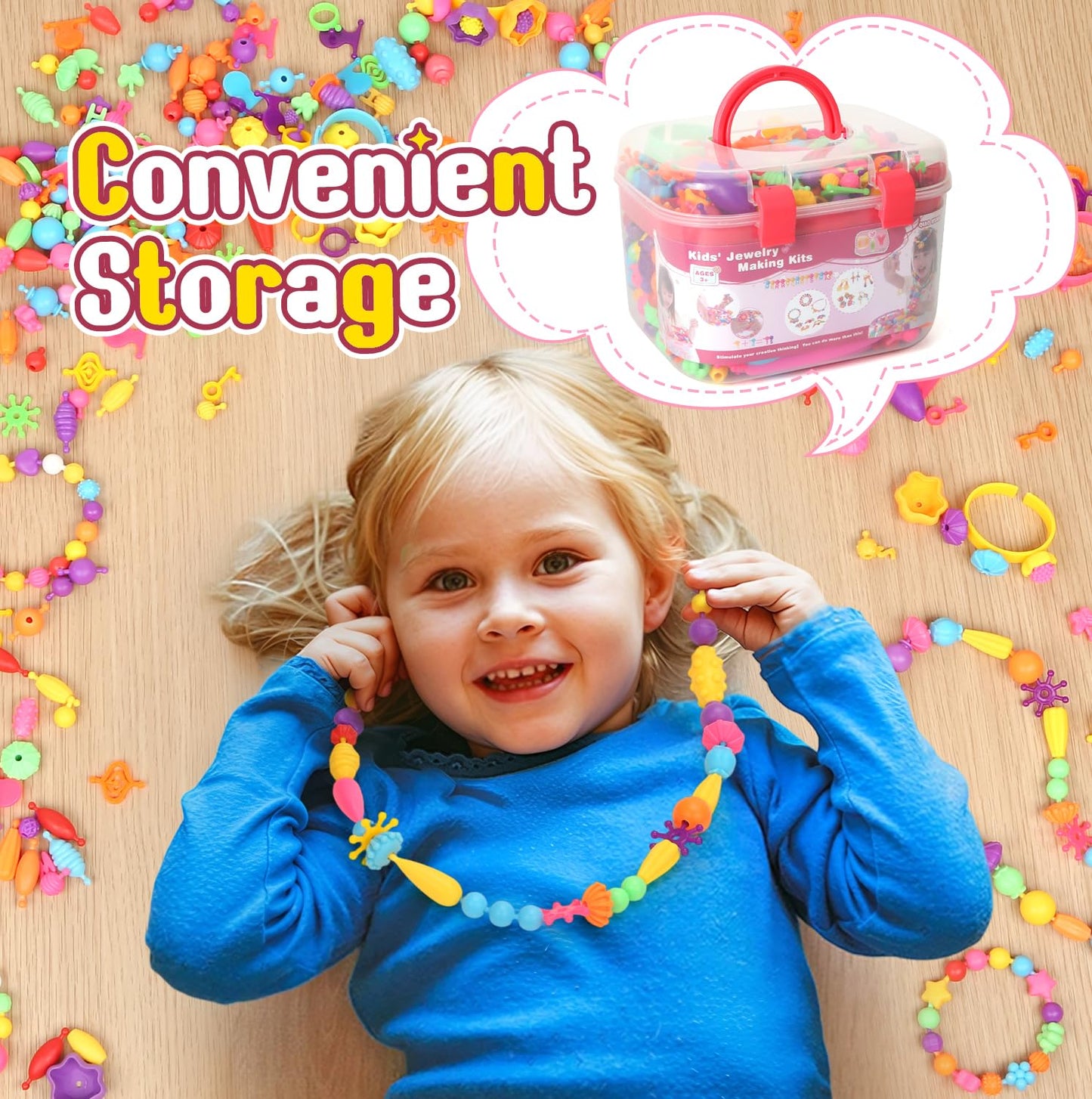 Atoymut 600Pcs Pop Beads – Jewelry Making Kit for Kids 4–8