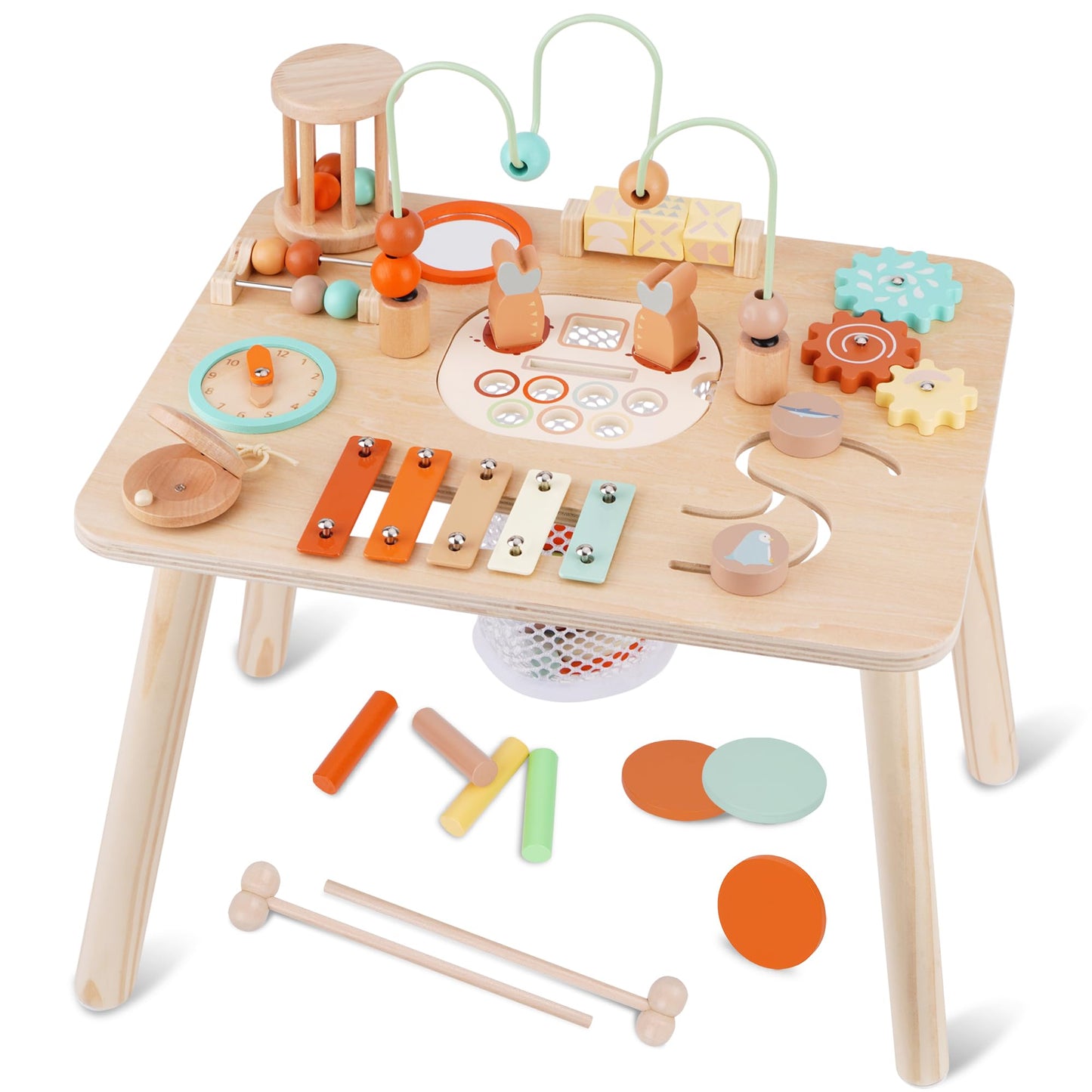 ATOYUS 13-in-1 Wooden Activity Table for Toddlers 12-36 Months | Montessori Sensory Toy