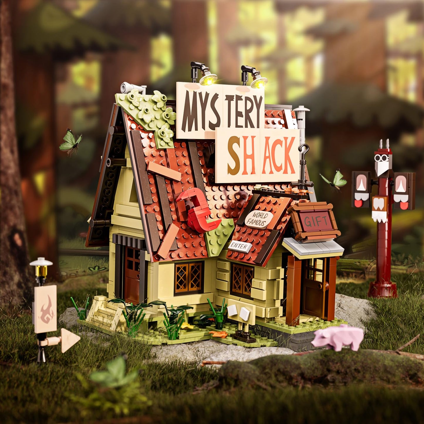ATRtoyMF Gravity House Building Sets – Mystery Shack, 965 Pcs, LEGO-Compatible