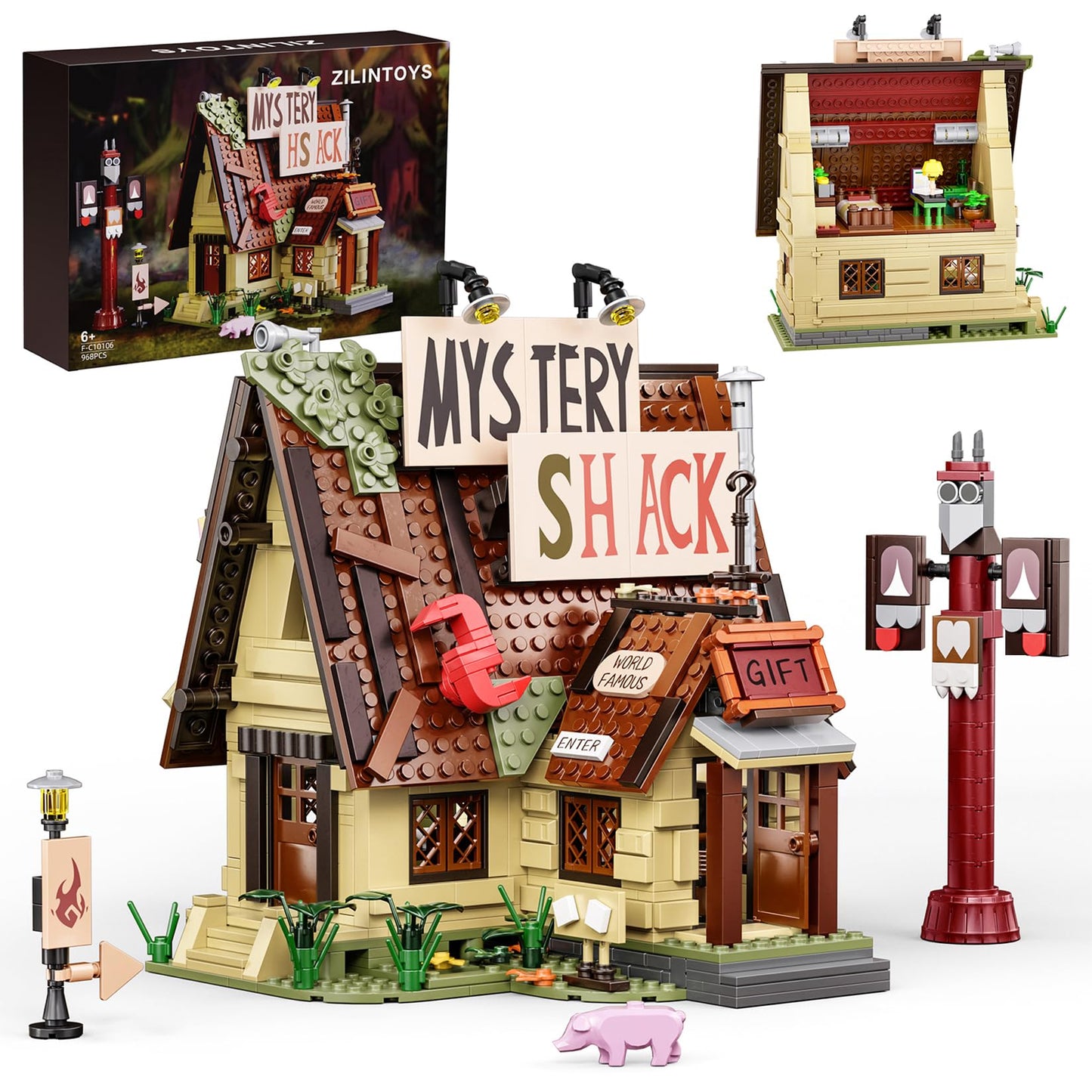 ATRtoyMF Gravity House Building Sets – Mystery Shack, 965 Pcs, LEGO-Compatible