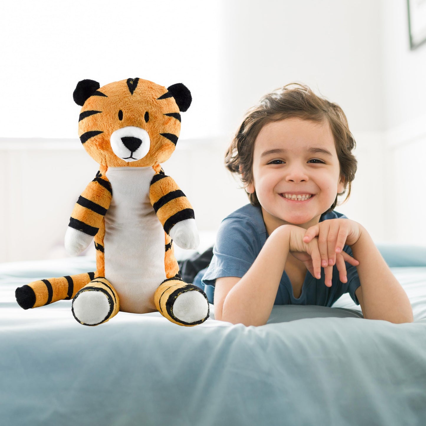 Attatoy Regit Plush Tiger Toy — 17-Inch Striped Sitting Stuffed Animal