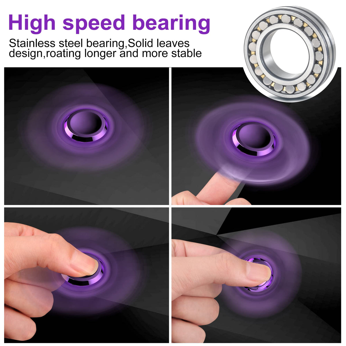 ATESSON Fidget Spinner – Ultra Durable Stainless Steel Bearing, High-Speed Brass Spinner for Focus