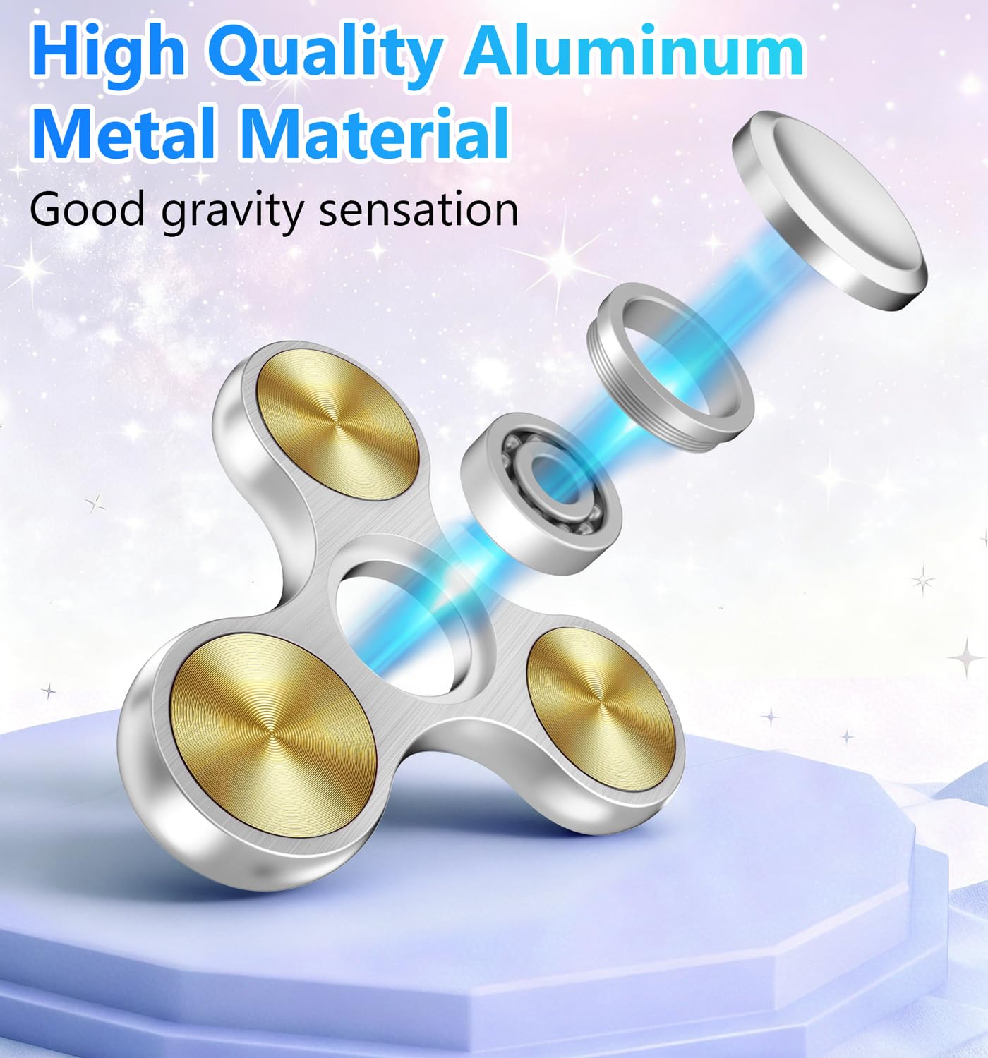 ATESSON Fidget Spinner — Ultra Durable Stainless Steel Bearing, High-Speed Precision