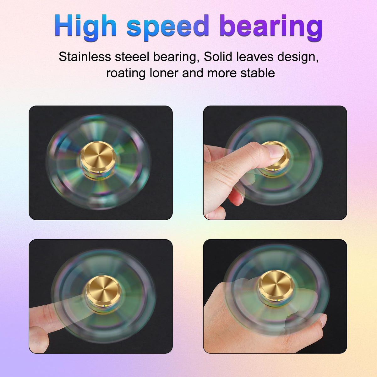 ATESSON Fidget Spinner – Ultra Durable Stainless Steel Bearing, High-Speed Spin