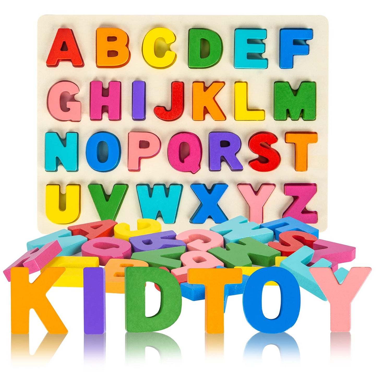 Attmu Alphabet Puzzles — Wooden ABC Puzzle for Toddlers