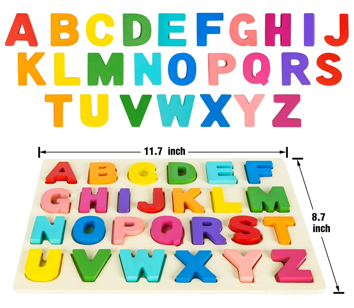 Attmu Alphabet Puzzles — Wooden ABC Puzzle for Toddlers