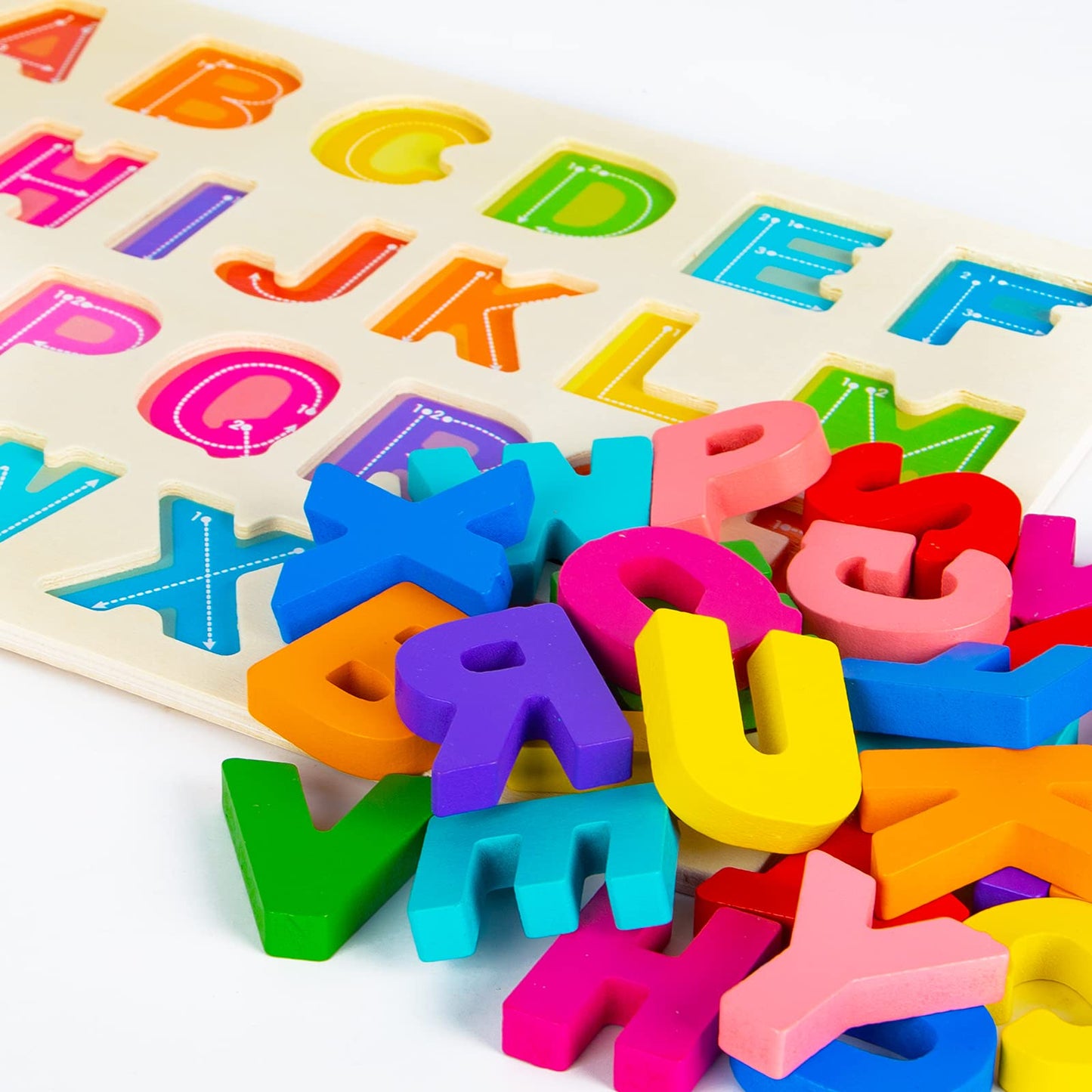 Attmu Alphabet Puzzles — Wooden ABC Puzzle for Toddlers