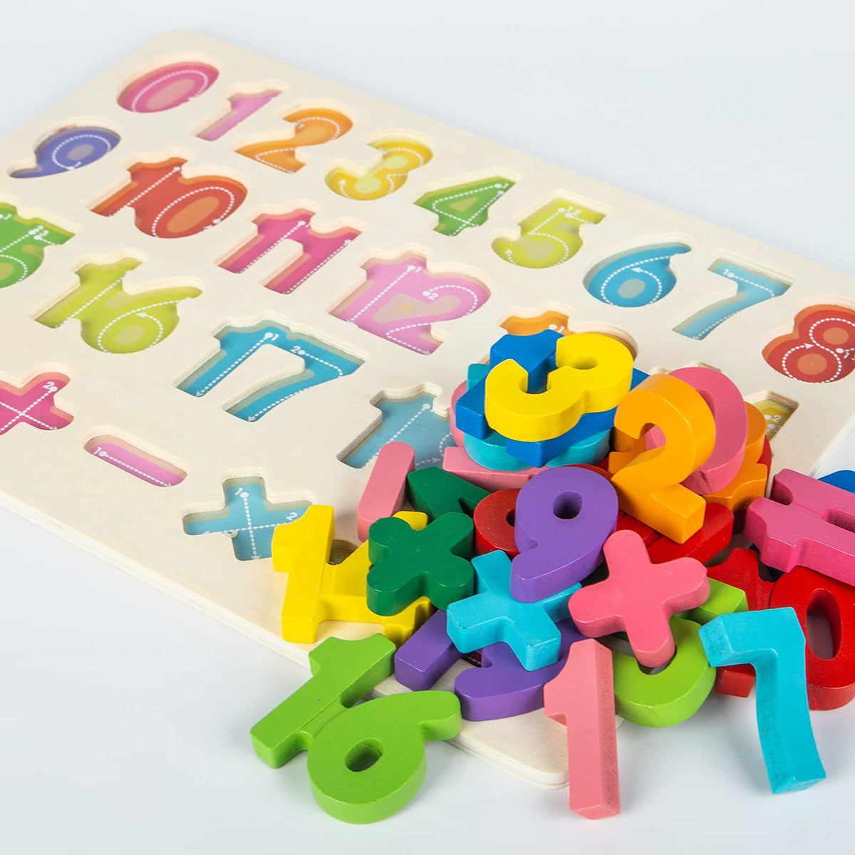 Attmu Wooden Alphabet & Number Puzzle for Toddlers – 2-in-1 Montessori Learning Toy