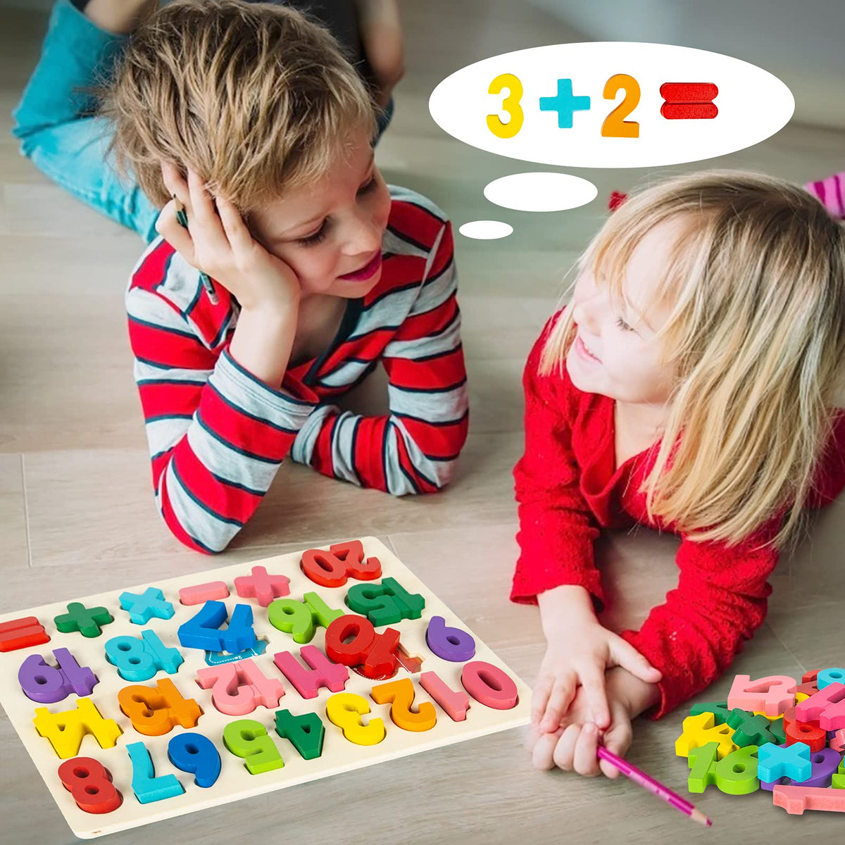 Attmu Wooden Alphabet & Number Puzzle for Toddlers – 2-in-1 Montessori Learning Toy