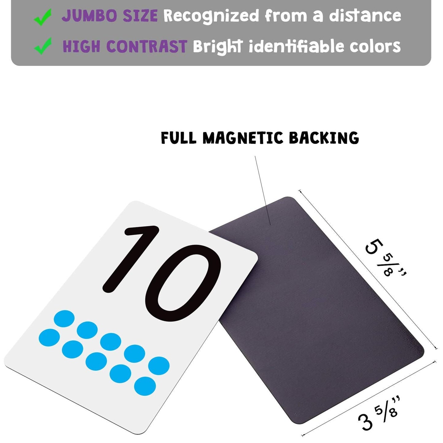 Attractivia Magnetic Number Flash Cards – Large 0-25 Math Set for Classroom & Homeschool