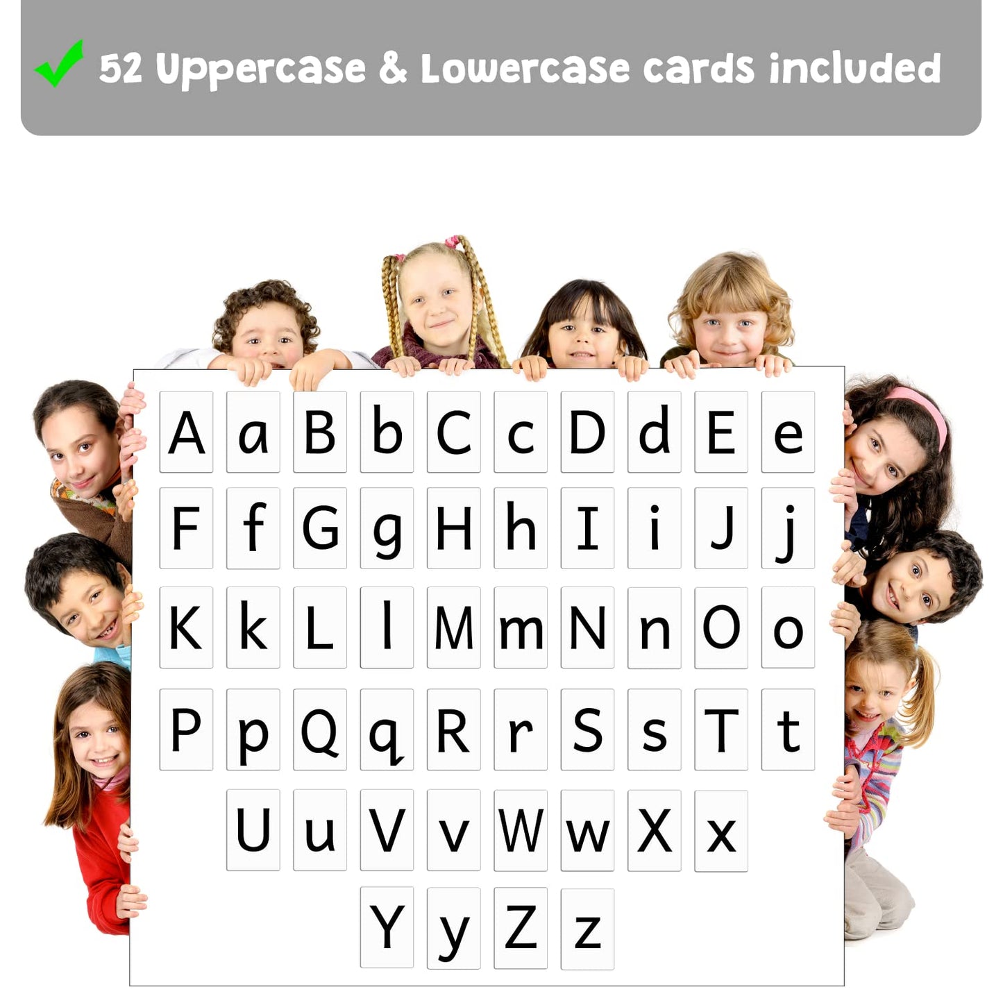 Attractivia Magnetic Big Alphabet ABC Flash Cards – 52 Large Letters (Upper & Lowercase)