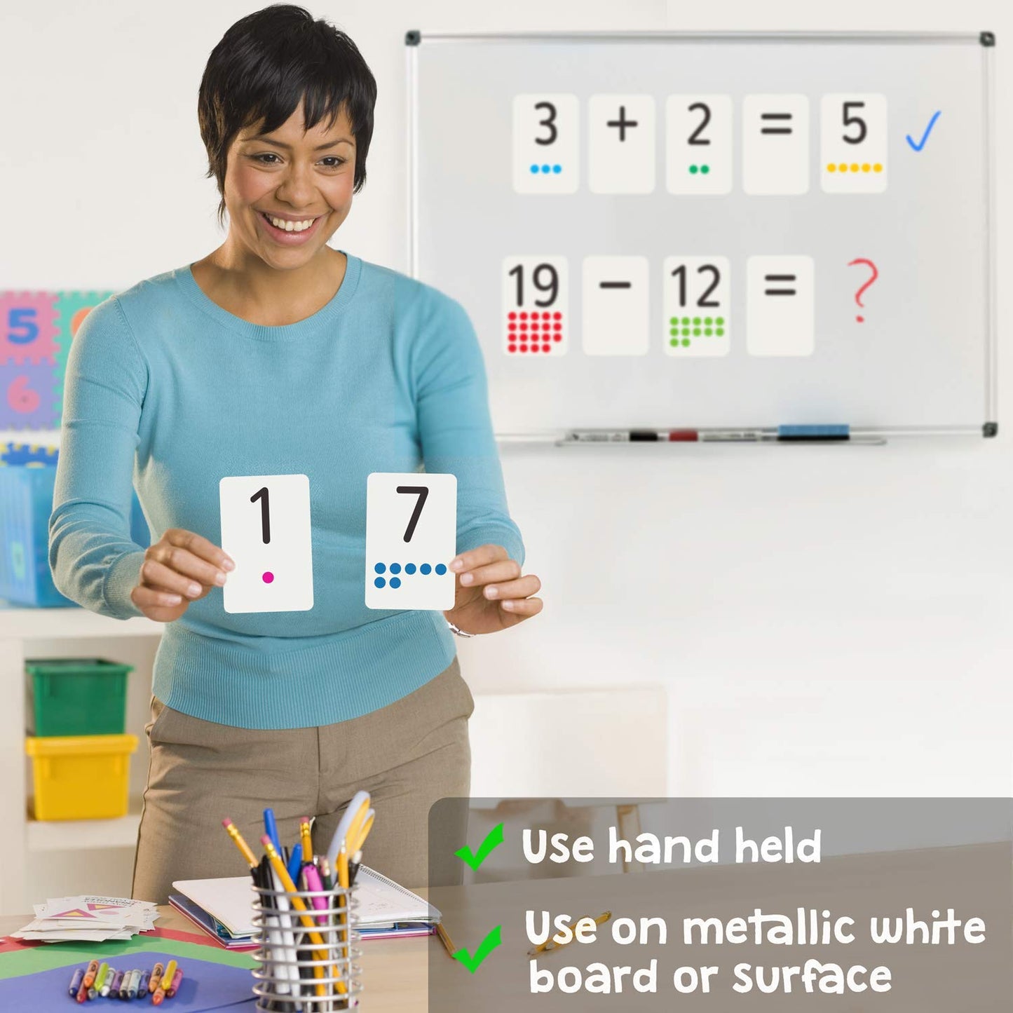 Attractivia Magnetic Number Flash Cards – Large 0-25 Math Set for Classroom & Homeschool