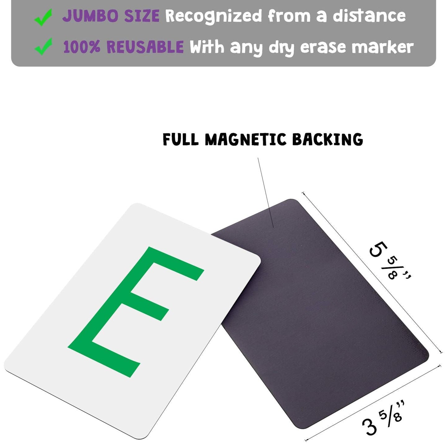 Attractivia Magnetic Alphabet Flash Cards – Jumbo Uppercase Letters for Classroom, ESL, Homeschool, Toddlers & Adults