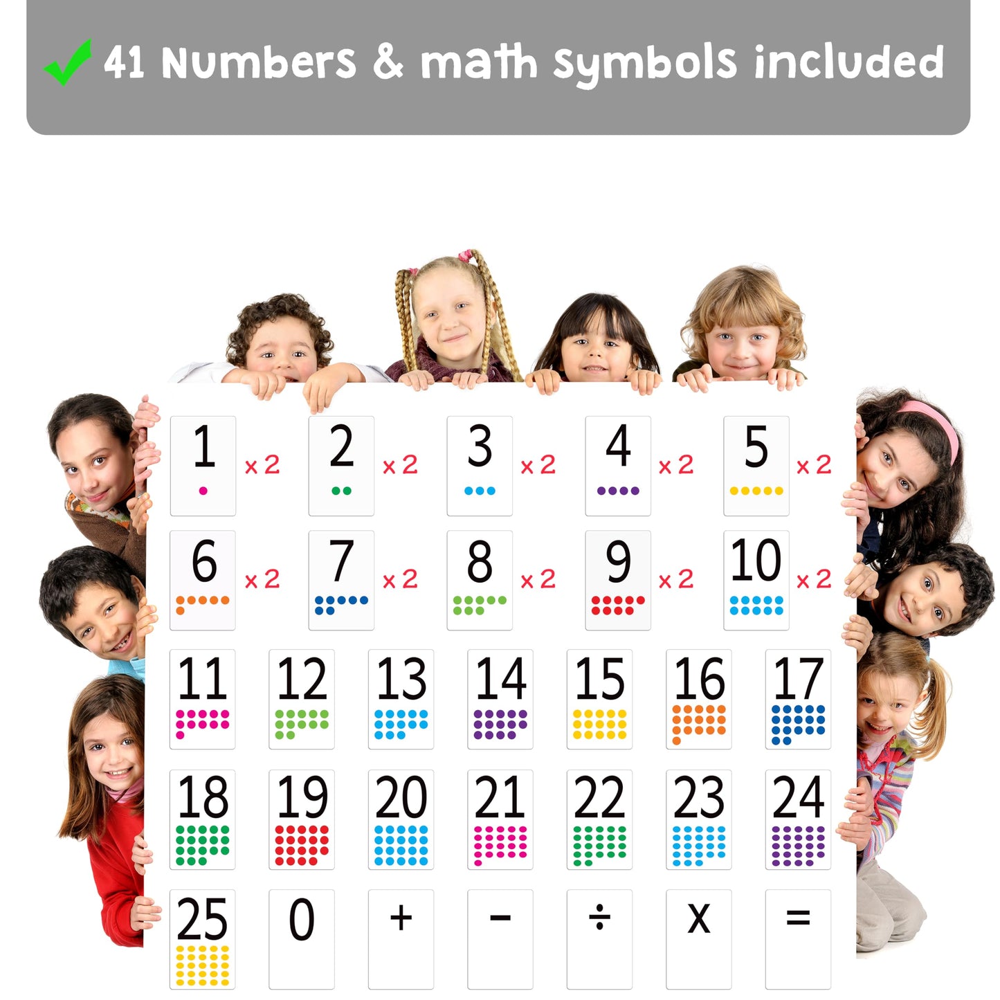 Attractivia Magnetic Number Flash Cards – Large 0-25 Math Set for Classroom & Homeschool
