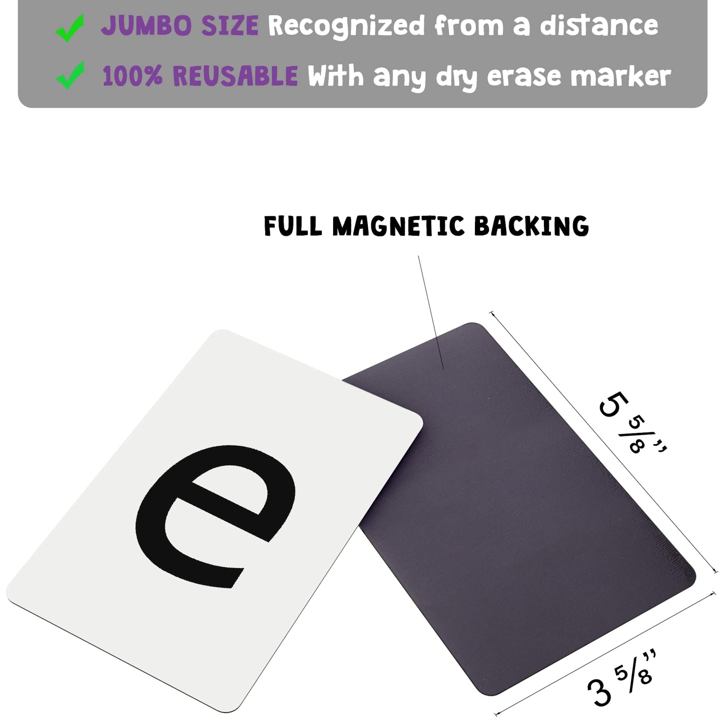 Attractivia Magnetic Big Alphabet ABC Flash Cards – 52 Large Letters (Upper & Lowercase)