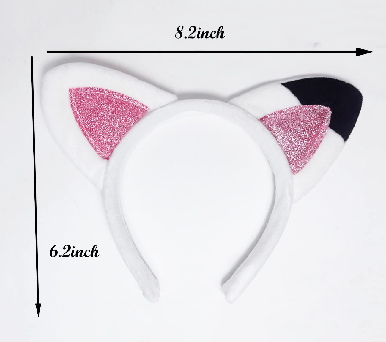 Atvscay Cat Ears Headband – Shiny Flannelette Hair Hoop for Girls | Elastic, Handmade