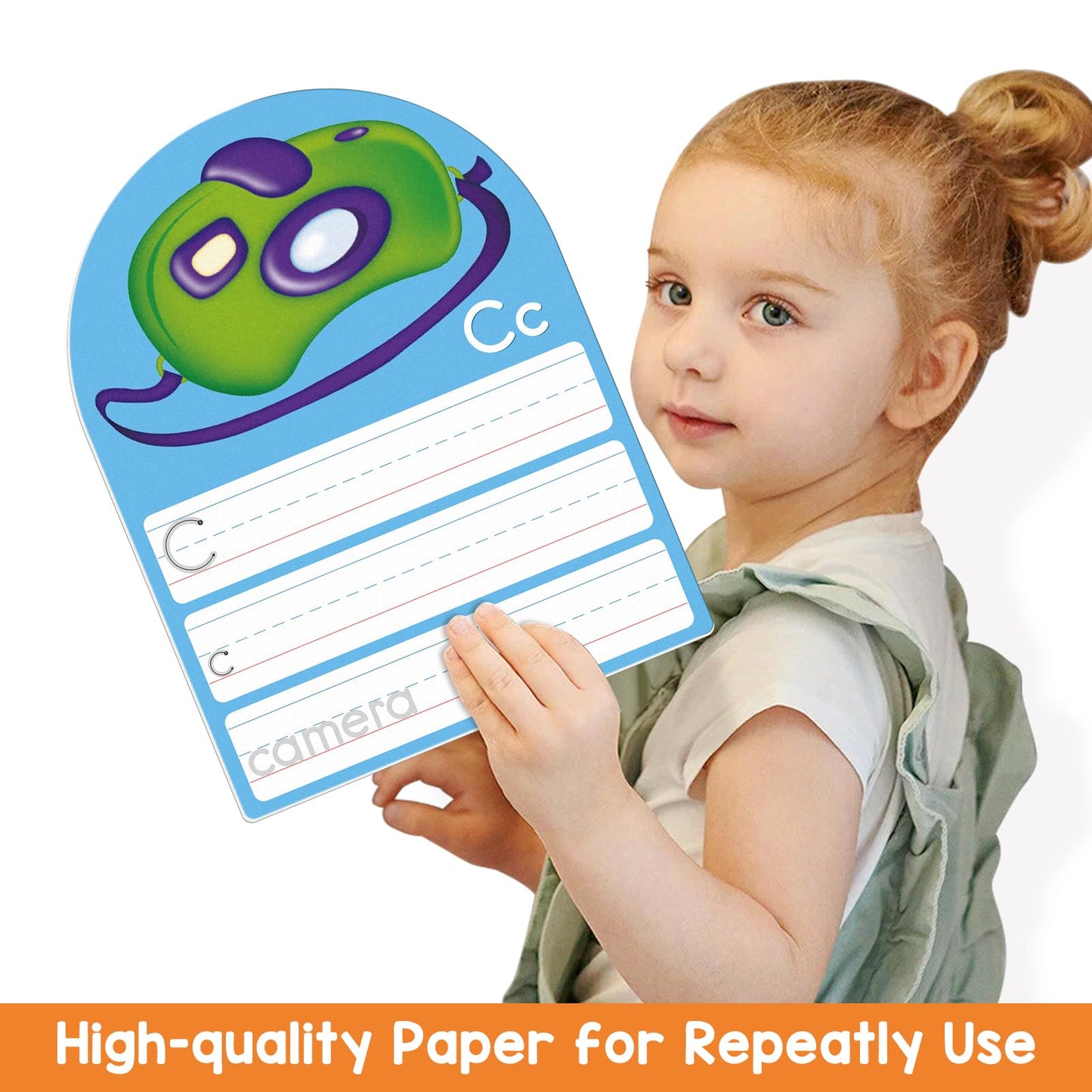 Auchq Alphabet Writing Practice Cards – Double-Sided Letter Tracing for Kids (13 Cards)