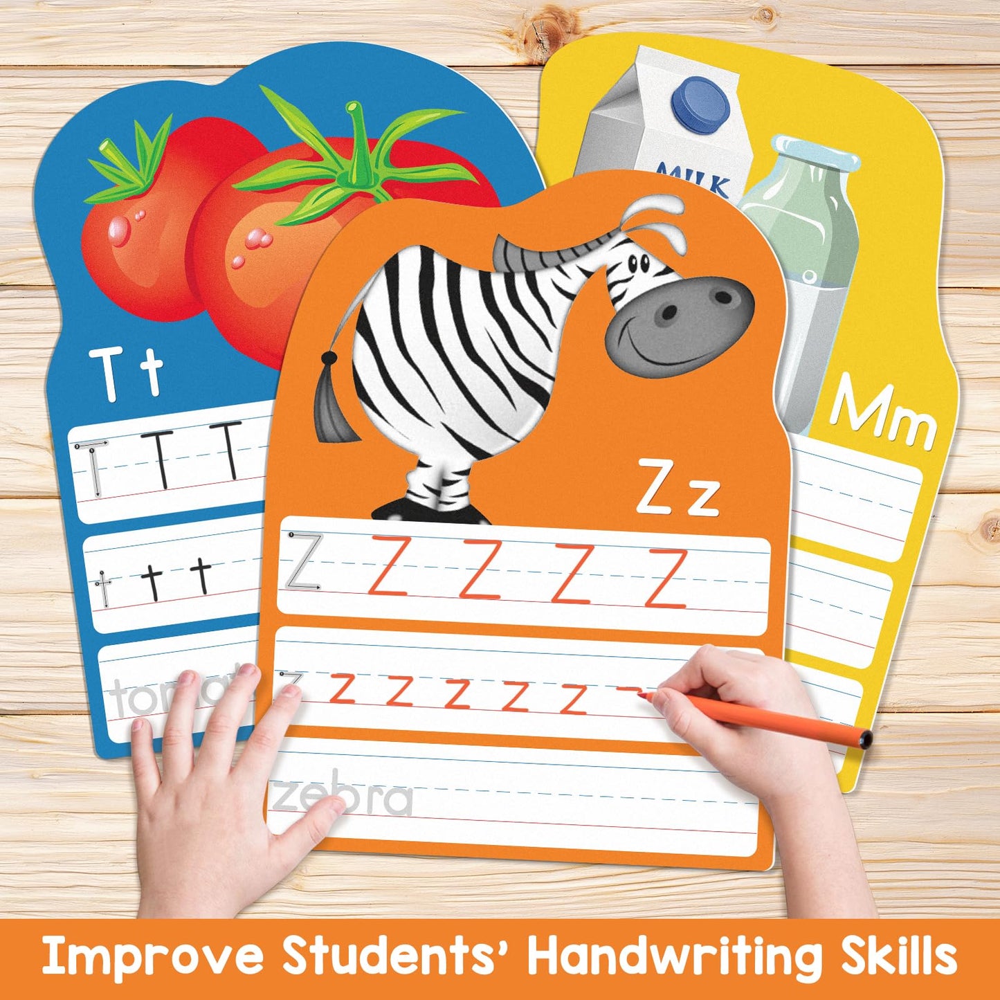 Auchq Alphabet Writing Practice Cards – Double-Sided Letter Tracing for Kids (13 Cards)