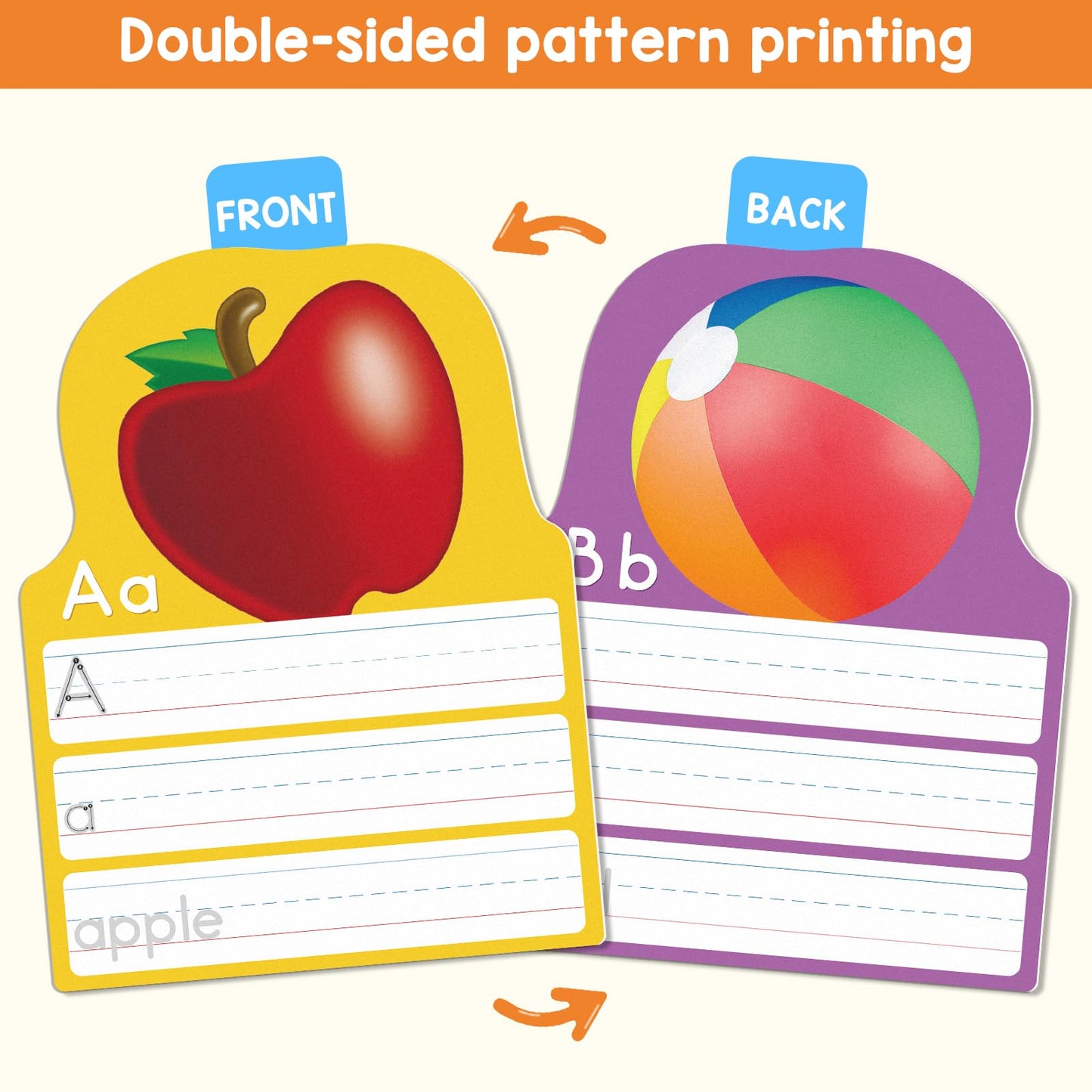 Auchq Alphabet Writing Practice Cards – Double-Sided Letter Tracing for Kids (13 Cards)