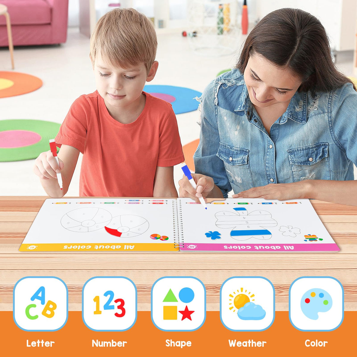 Auchq Preschool Learning Activities Workbook – Alphabet & Number Tracing Kit