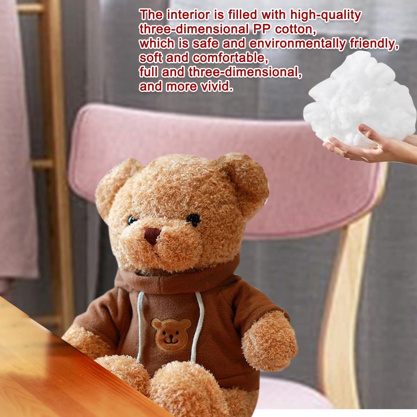 AUCOOMA Teddy Bear Plush – 11.8-Inch Hoodie Bear | Soft Stuffed Toy Gift for Kids