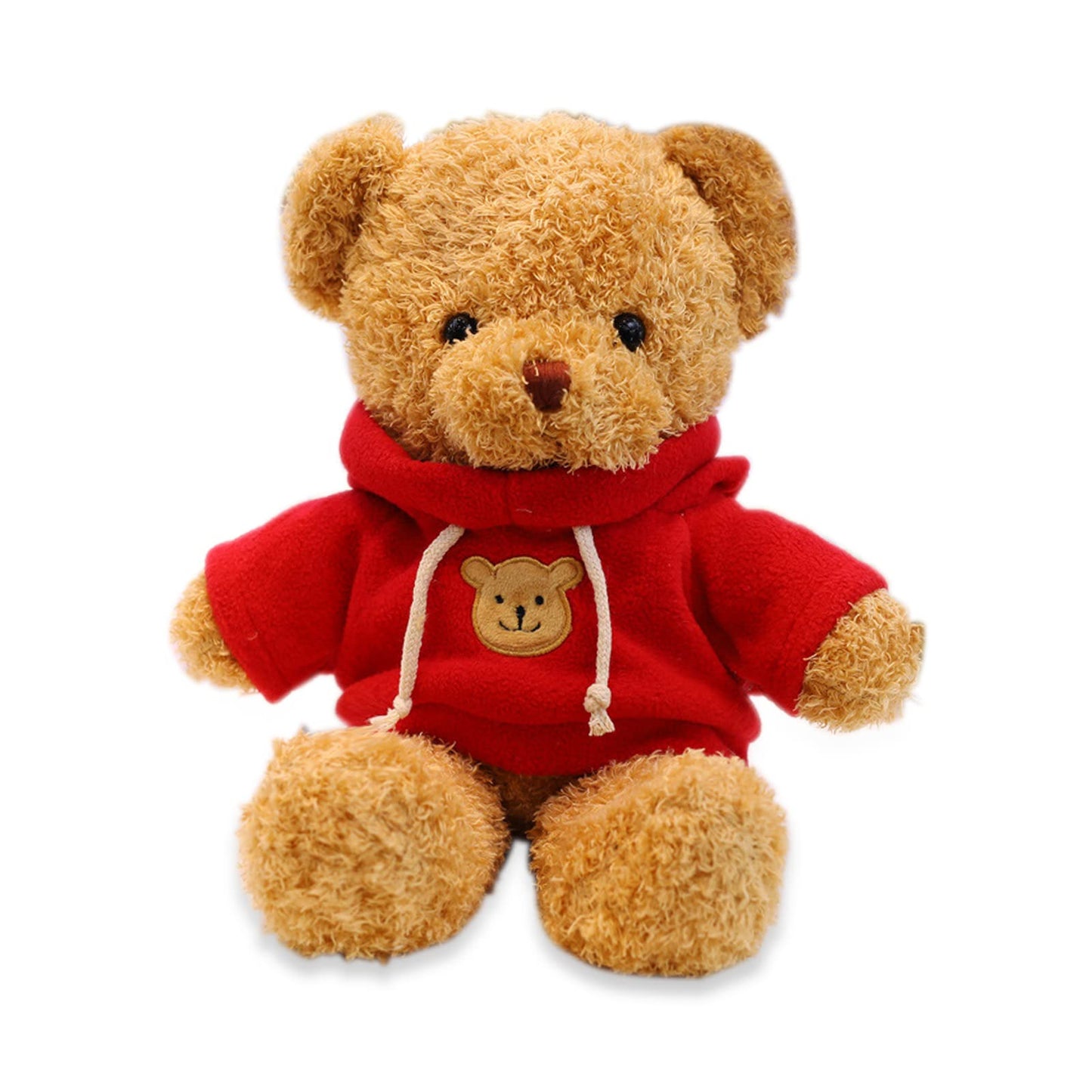 AUCOOMA Teddy Bear Plush – 11.8-Inch Red Hoodie Bear for Kids | Cozy Plush Toy Gift