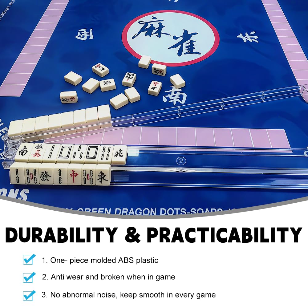Aucuda Mahjong Racks with Pushers – 4-Piece Acrylic Shuffler Set (18.5 inch) for American Mah Jongg