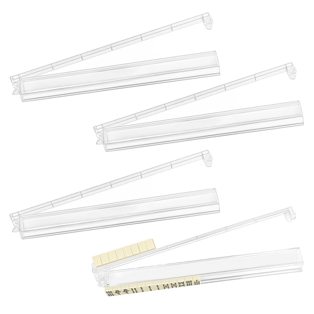 Aucuda Mahjong Racks with Pushers – 4-Piece Acrylic Shuffler Set (18.5 inch) for American Mah Jongg