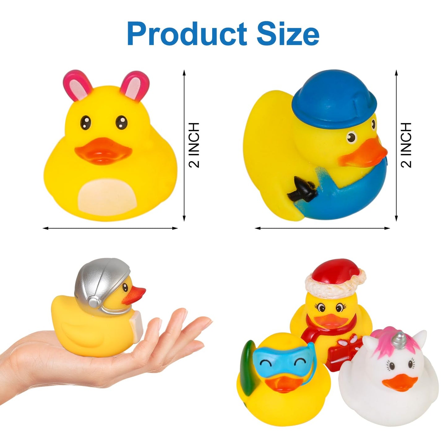 Audaisyly Rubber Ducks Bath Toy Set – 10 Assorted Kids’ Ducky Toys for Bath, Pool, and Party Favors
