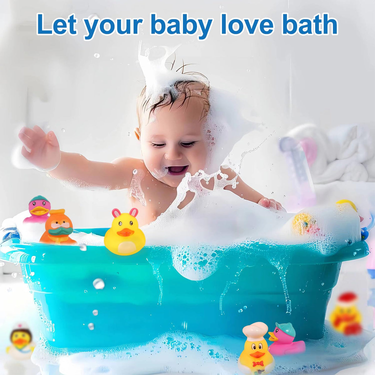 Audaisyly Rubber Ducks Bath Toy Set – 10 Assorted Kids’ Ducky Toys for Bath, Pool, and Party Favors