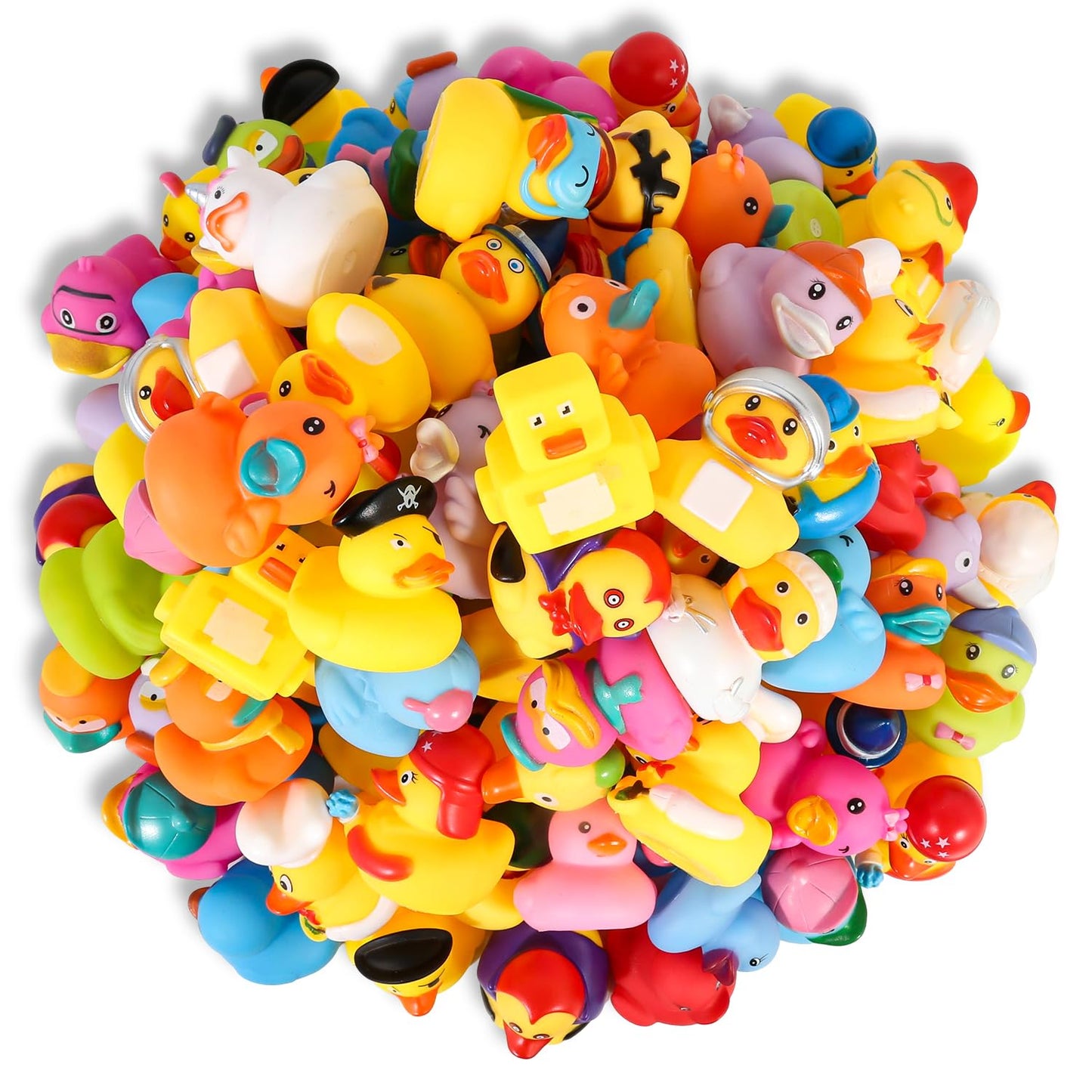 Audaisyly Rubber Ducks Bath Toy Set – 10 Assorted Kids’ Ducky Toys for Bath, Pool, and Party Favors