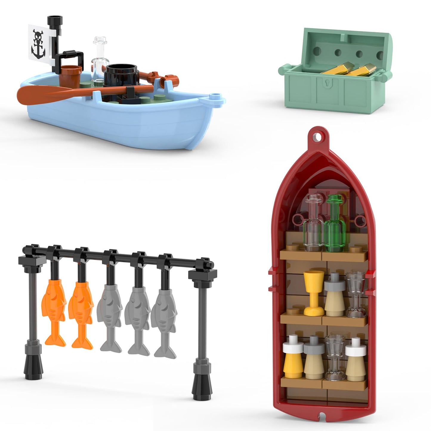 Audaxly Pirate Shipwreck Building Set — Pirate Ship House Kit with Boat, Tavern & Treasure