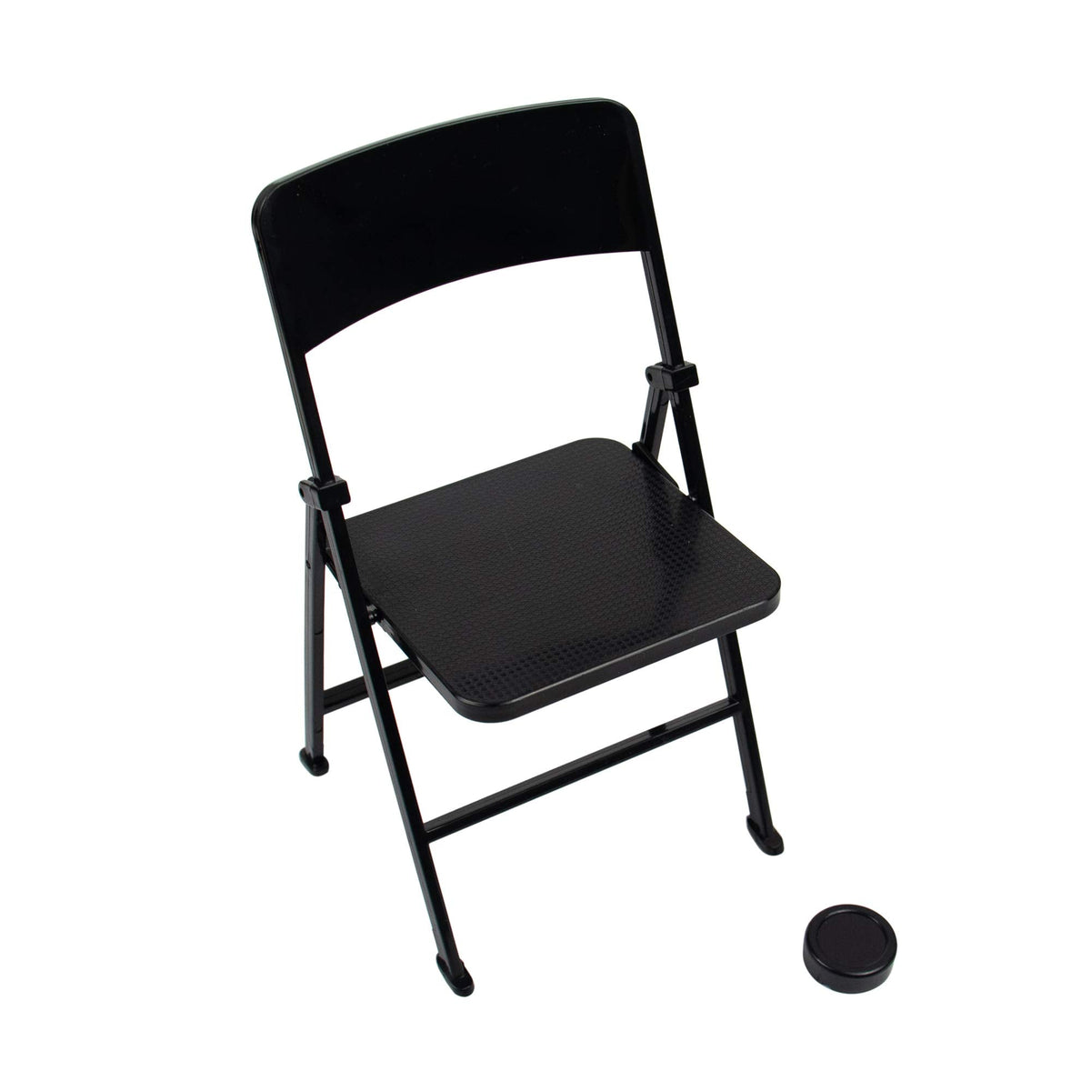 AUEAR 12in Plastic Mini Foldable Chair – 1/6 Scale Doll Furniture, Black