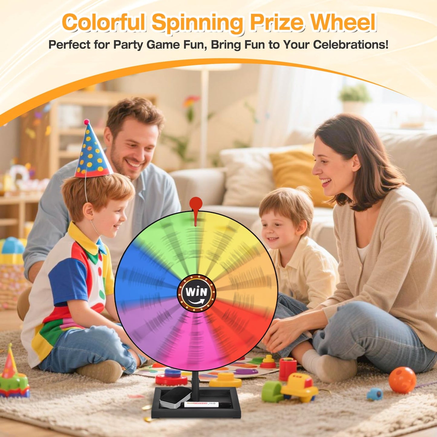 AugFir 18-Inch Tabletop Prize Wheel – Stand, Storage Base, 14 Customizable Color Sections