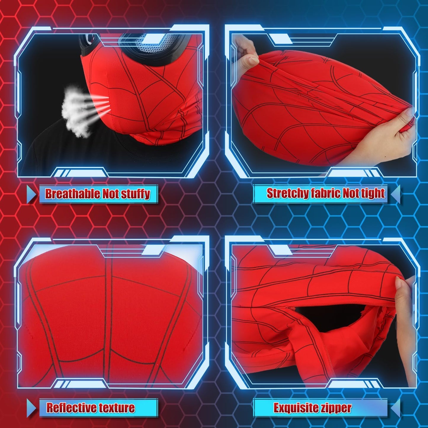 AUGMAXI Electric Spider Mask – Moving Eyes, LED Lights, Remote Control