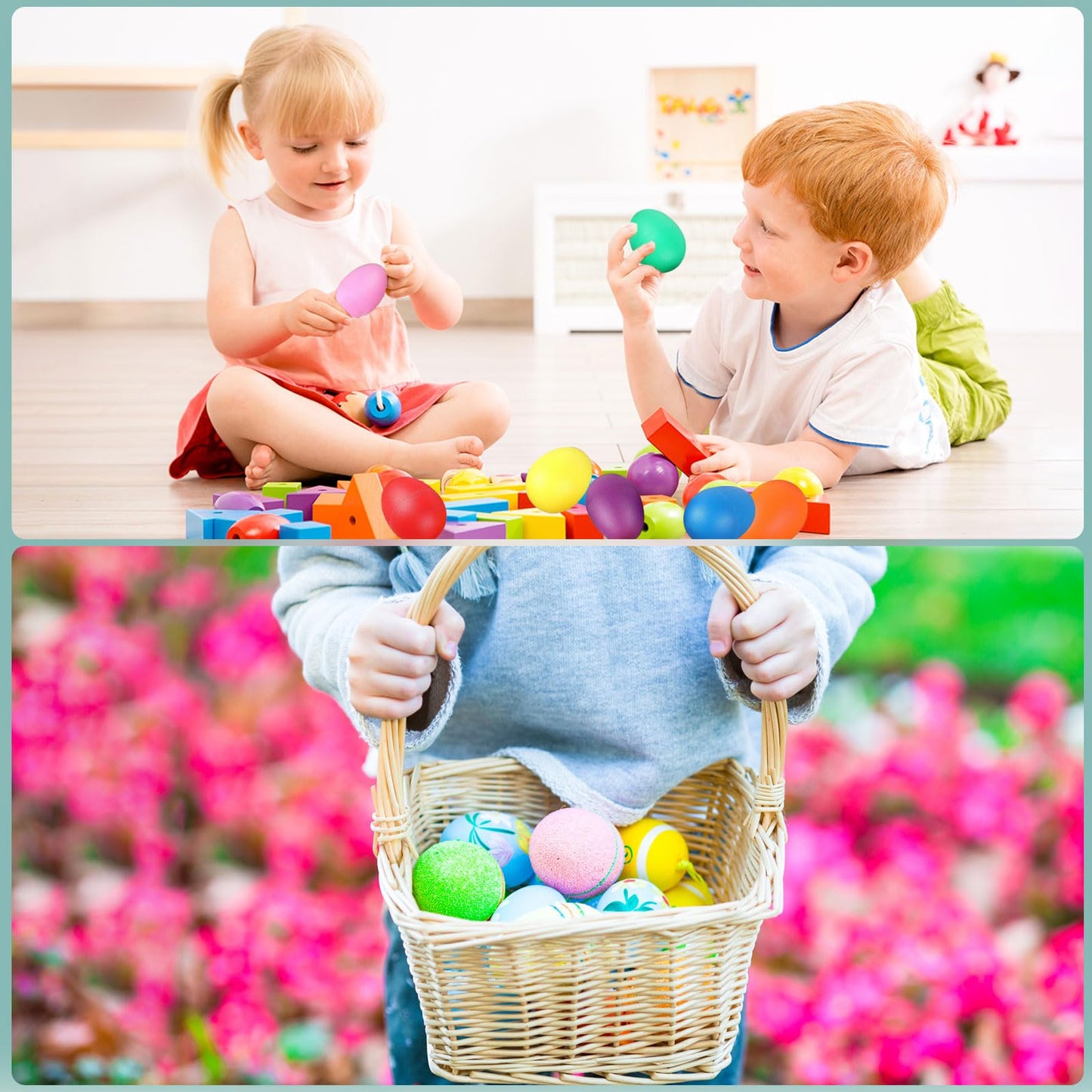 Augshy 40-Piece Egg Shaker Set – Colorful Percussion Eggs for Kids