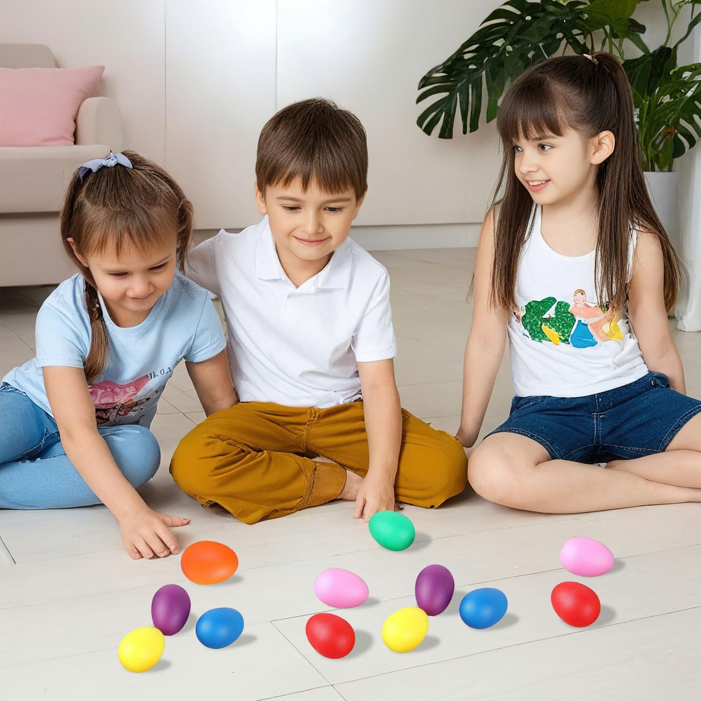 Augshy 40-Piece Egg Shaker Set – Colorful Percussion Eggs for Kids