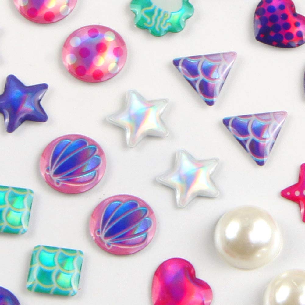 AUGSUN 240-Piece Sticker Earrings – 3D Glitter Gem Self-Adhesive Jewelry