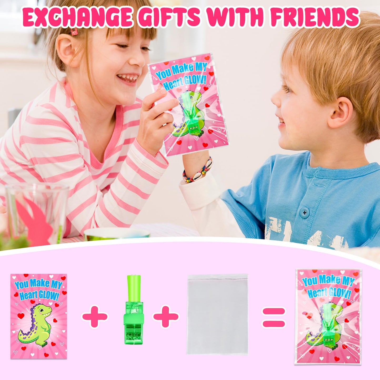 AugToy 28-Piece LED Finger Lights for Valentines | Classroom Gifts