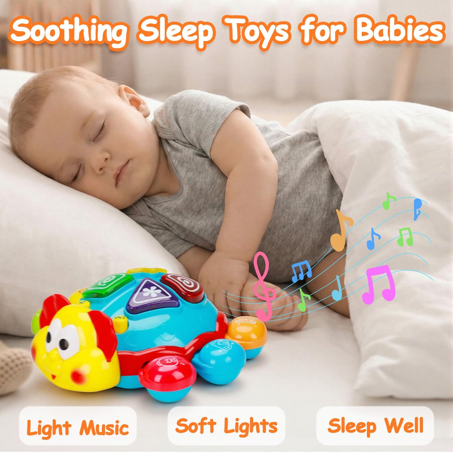 AugToy Baby Crawling Toy 6-12 Months — Musical Light-Up Tummy Time, Bilingual Learning Gift